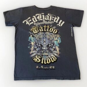 ED HARDY BY CHRISTIAN AUDIGIER TATTOO SHOW Los Angeles SHIRT SIZE L, USA MADE